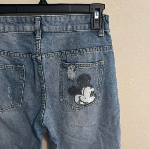 rare mickey mouse distressed jeans y2k graphic denim streetwear - Picture 3 of 5